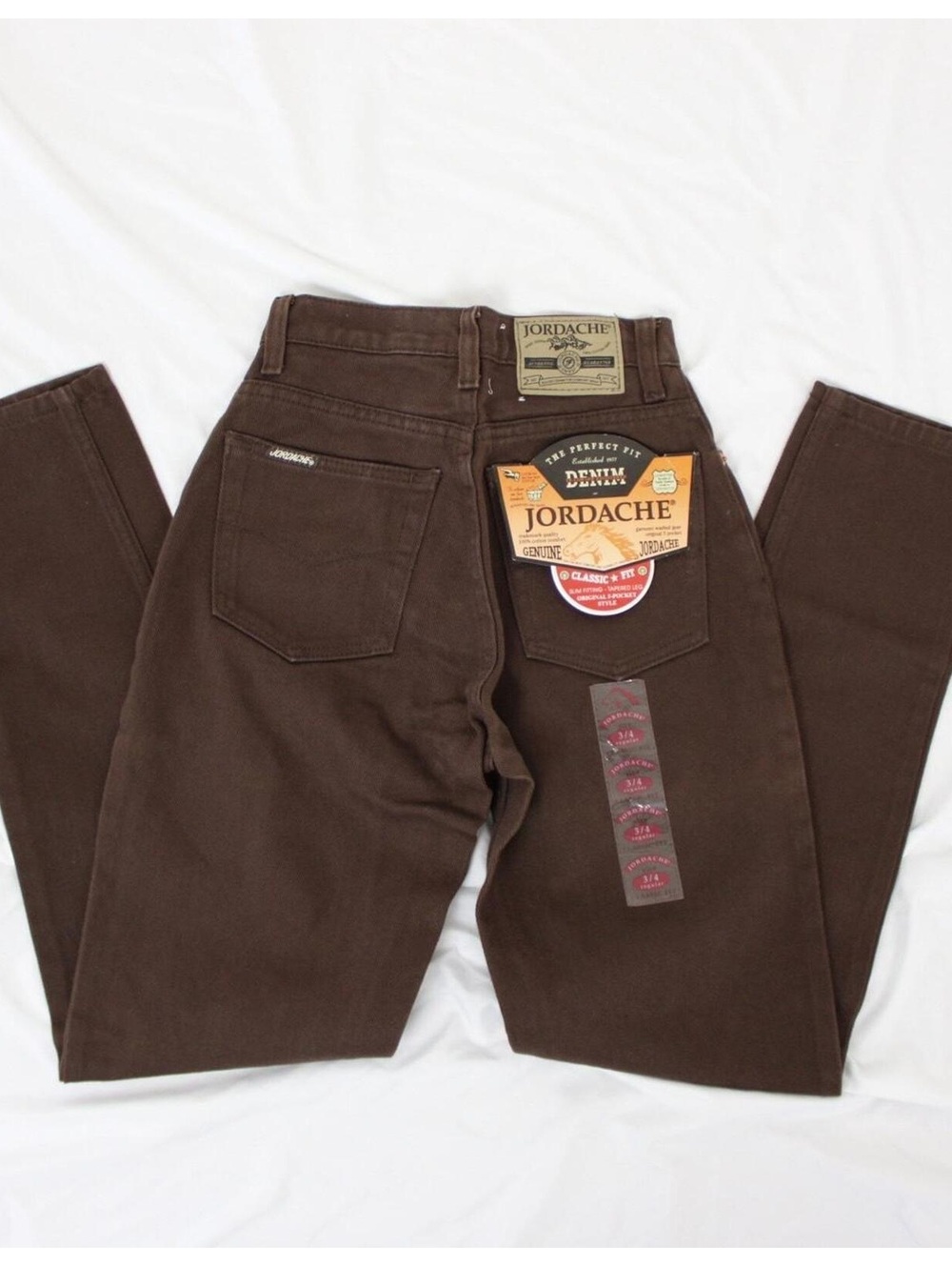 Jordache chocolate brown western high-waisted straight leg jeans Size 3/4